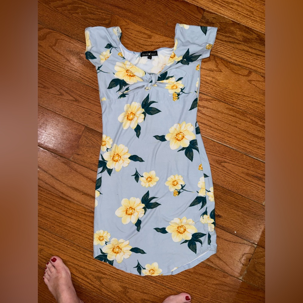 Derek Heart Blue Floral Midi Dress